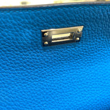 エルメス HERMES ケリー25 C刻 ブルーザンジバル シルバー金具 トゴ レディース ショルダーバッグ