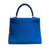 エルメス HERMES ケリー25 C刻 ブルーザンジバル シルバー金具 トゴ レディース ショルダーバッグ