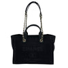 シャネル CHANEL ドーヴィル スモールショッピングバック AS3257 ブラック シルバー金具 コットンファイバー レディース トートバッグ
