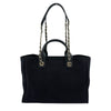 シャネル CHANEL ドーヴィル スモールショッピングバック AS3257 ブラック シルバー金具 コットンファイバー レディース トートバッグ