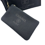 シャネル CHANEL ドーヴィル スモールショッピングバック AS3257 ブラック シルバー金具 コットンファイバー レディース トートバッグ