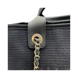 シャネル CHANEL ドーヴィル スモールショッピングバック AS3257 ブラック シルバー金具 コットンファイバー レディース トートバッグ