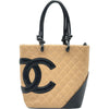シャネル CHANEL カンボンライントート スモール A25166 ベージュ/ブラック ラムスキン レディース ハンドバッグ