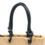 シャネル CHANEL カンボンライントート スモール A25166 ベージュ/ブラック ラムスキン レディース ハンドバッグ