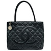 シャネル CHANEL 復刻トート A01804 6番台 ブラック シルバー金具 キャビアスキン レディース ハンドバッグ