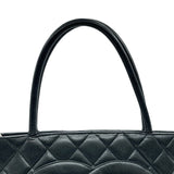 シャネル CHANEL 復刻トート A01804 6番台 ブラック シルバー金具 キャビアスキン レディース ハンドバッグ