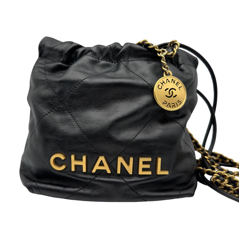 シャネル CHANEL CHANEL22 ミニバッグ AS3980 ブラック カーフスキン