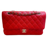 シャネル CHANEL マトラッセ25 A01112 26番台 レッド ゴールド金具 キャビアスキン レディース ショルダーバッグ