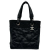 シャネル CHANEL パリビアリッツトートPM A34208 16番台 ブラック シルバー金具 コーティングキャンバス レディース トートバッグ