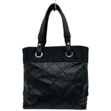 シャネル CHANEL パリビアリッツトートPM A34208 16番台 ブラック シルバー金具 コーティングキャンバス レディース トートバッグ