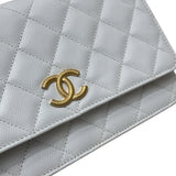 シャネル CHANEL マトラッセチェーンウォレット ホワイト キャビアスキン ゴールド金具 レディース ショルダーバッグ