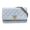シャネル CHANEL マトラッセチェーンウォレット ホワイト キャビアスキン ゴールド金具 レディース ショルダーバッグ