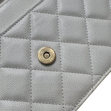 シャネル CHANEL マトラッセチェーンウォレット ホワイト キャビアスキン ゴールド金具 レディース ショルダーバッグ