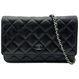 シャネル CHANEL マトラッセ チェーンウォレット AP0250 ブラック シルバー金具 キャビアスキン レディース ショルダーバッグ