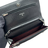 シャネル CHANEL マトラッセ チェーンウォレット AP0250 ブラック シルバー金具 キャビアスキン レディース ショルダーバッグ