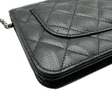 シャネル CHANEL マトラッセ チェーンウォレット AP0250 ブラック シルバー金具 キャビアスキン レディース ショルダーバッグ
