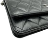 シャネル CHANEL マトラッセ チェーンウォレット AP0250 ブラック シルバー金具 キャビアスキン レディース ショルダーバッグ