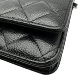 シャネル CHANEL マトラッセ チェーンウォレット AP0250 ブラック シルバー金具 キャビアスキン レディース ショルダーバッグ
