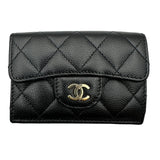 シャネル CHANEL スモールフラップウォレット AP0230 32番台 ブラック/GD金具 キャビアスキン レディース 三つ折り財布