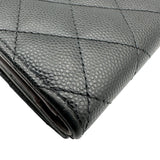 シャネル CHANEL スモールフラップウォレット AP0230 32番台 ブラック/GD金具 キャビアスキン レディース 三つ折り財布