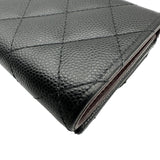 シャネル CHANEL スモールフラップウォレット AP0230 32番台 ブラック/GD金具 キャビアスキン レディース 三つ折り財布