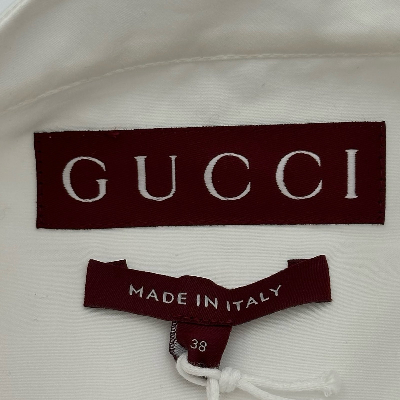 グッチ GUCCI ビジュー装飾長袖シャツ 793674 ホワイト コットン