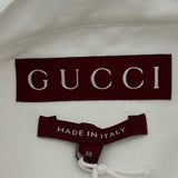 グッチ GUCCI ビジュー装飾長袖シャツ 793674 ホワイト コットン レディース 長袖シャツ