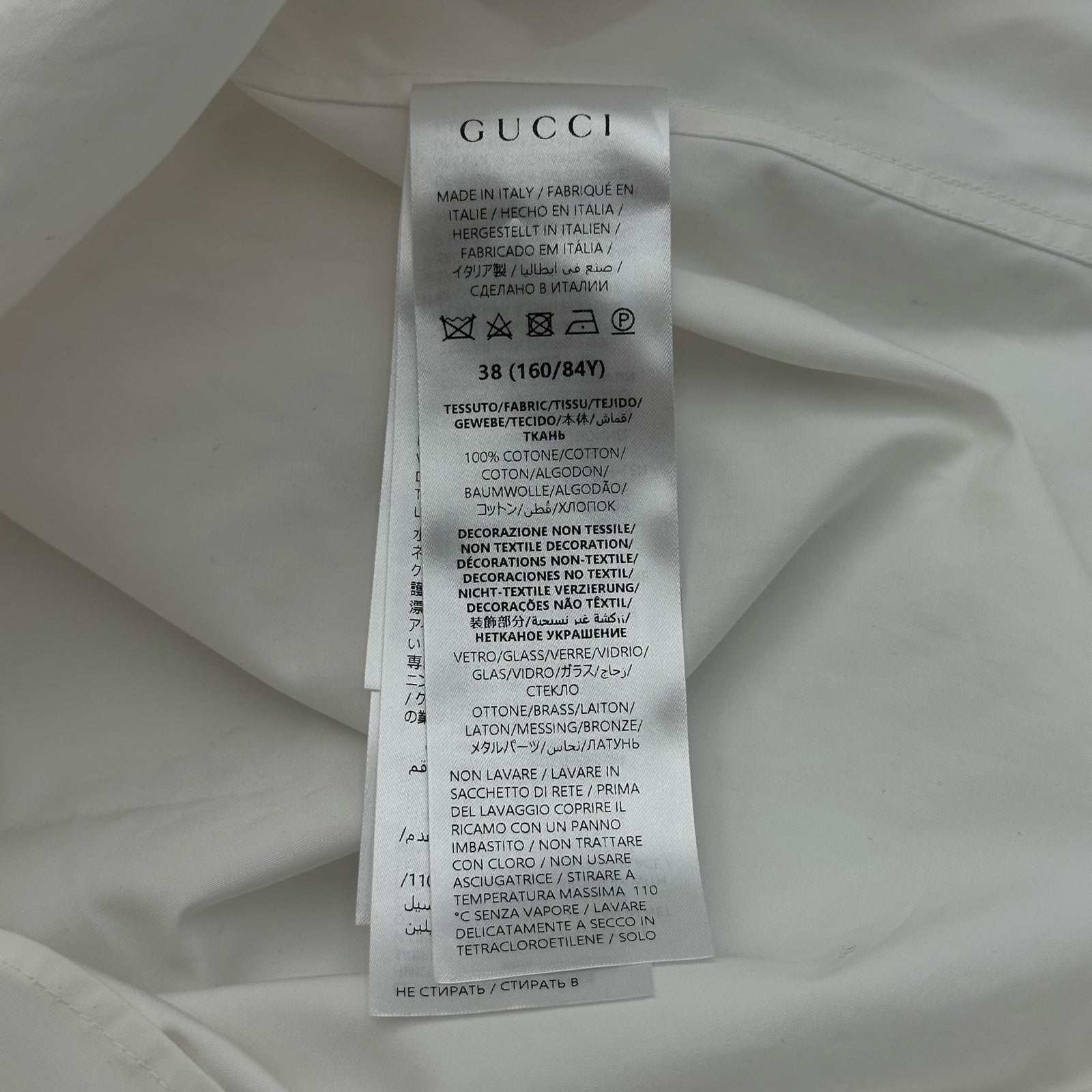 GUCCI コットングレーと白２枚訳あり　GUCCI レディース長袖 ＭTシャツ グッチ GUCCI ビジュー装飾長袖シャツ 793674 ホワイト コットン