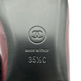 シャネル CHANEL ココマークチェーン装飾レザーローファー G32955 ボルドー レザー レディース ローファー