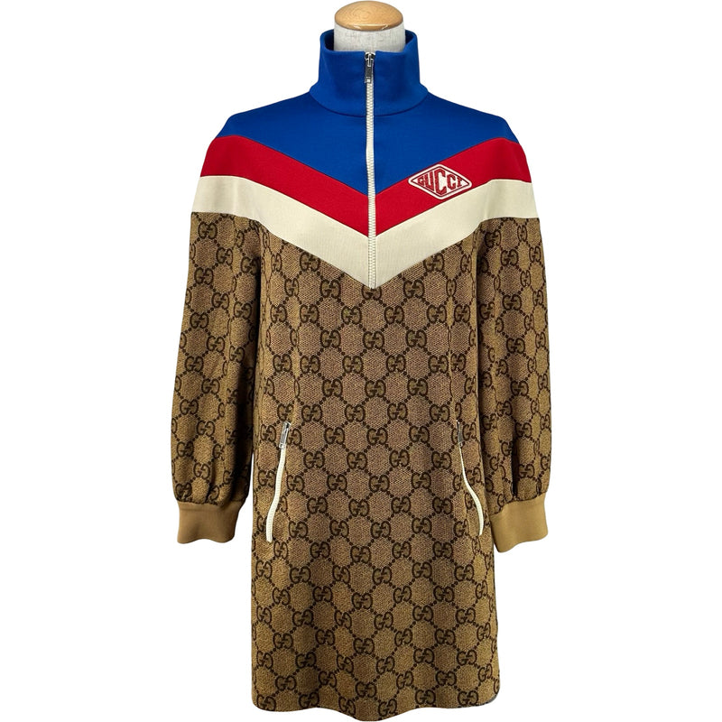 グッチ GUCCI GG総柄テクニカルジャージワンピース 526526 ブラウン