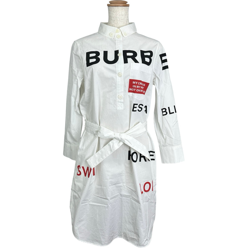 バーバリー BURBERRY ホースフェリープリントシャツワンピース 8013907