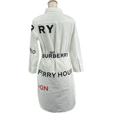 バーバリー BURBERRY ホースフェリープリントシャツワンピース 8013907 ホワイト コットン レディース ワンピース