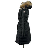 モンクレール MONCLER KHLOE ファー付ダウンコート ブラック ナイロン レディース その他アウター