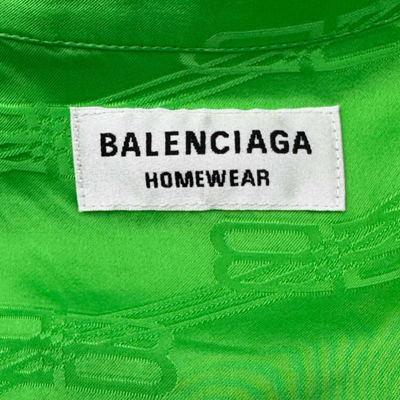 バレンシアガ BALENCIAGA BB総柄長袖シャツ 68131 グリーン レーヨン
