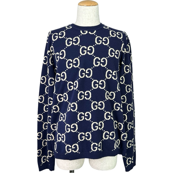 グッチ GUCCI GGジャガードニットセーター 692900 ネイビー ウール