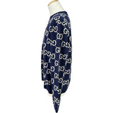 グッチ GUCCI GGジャガードニットセーター 692900 ネイビー ウール メンズ セーター