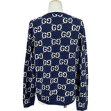 グッチ GUCCI GGジャガードニットセーター 692900 ネイビー ウール メンズ セーター