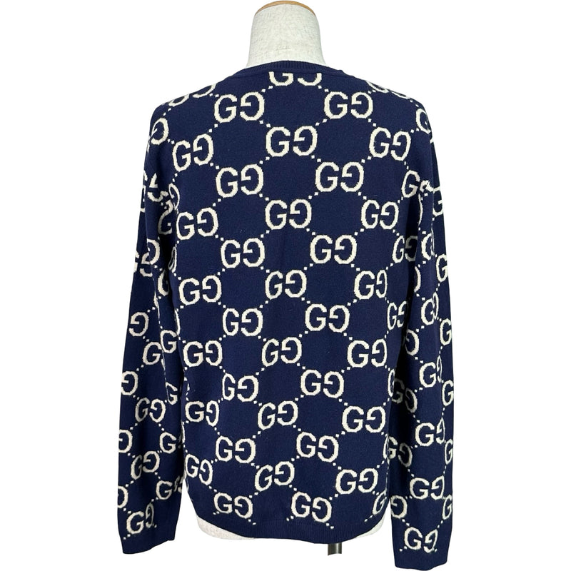 グッチ GUCCI GGジャガードニットセーター 692900 ネイビー ウール