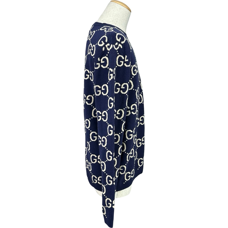 グッチ GUCCI GGジャガードニットセーター 692900 ネイビー ウール
