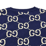 グッチ GUCCI GGジャガードニットセーター 692900 ネイビー ウール メンズ セーター