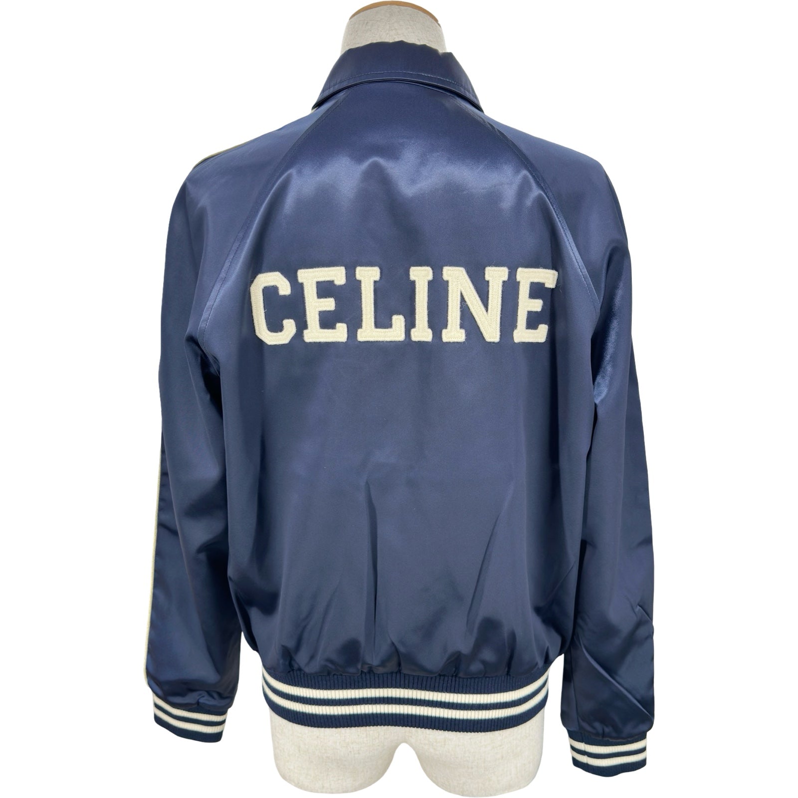 セリーヌ CELINE サテン仕上げテディジャケット RV08U0550 ネイビー