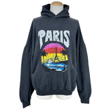 バレンシアガ BALENCIAGA PARISロゴプルオーバーパーカー 761458 グレー コットン メンズ パーカー