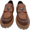 プラダ PRADA トライアングル ロゴ ローファー 1D801N ブラウン レザー レディース ローファー