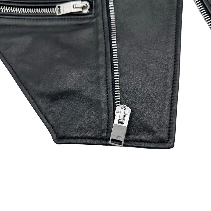 サンローラン SAINT LAURENT レザー ダブルライダースベスト 344678