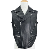 サンローラン SAINT LAURENT レザー ダブルライダースベスト 344678 ブラック レザー メンズ ベスト