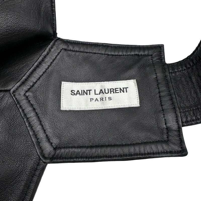 サンローラン SAINT LAURENT レザー ダブルライダースベスト 344678