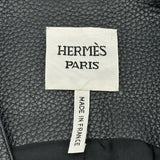 エルメス HERMES セリエボタンディアスキンレザーロングベスト 1209D2 ブラック レザー レディース ベスト