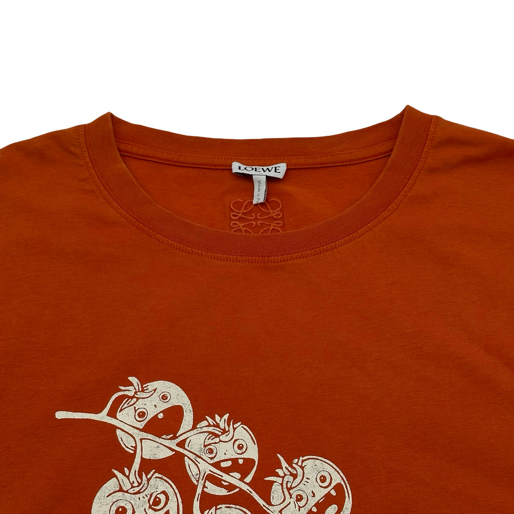 ロエベ LOEWE HERBSプリント半袖Tシャツ H526Y22XCO オレンジ コットン