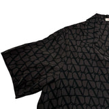 ヴァレンティノ VALENTINO イノコグラフ総柄半袖シャツ 2V0AAA909DN ブラウン シルク メンズ 半袖シャツ
