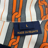ルイ・ヴィトン LOUIS VUITTON チェーンデザインストライプ長袖シャツ HHS07W オレンジ コットン メンズ 長袖シャツ
